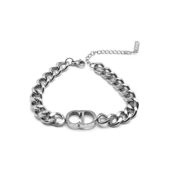 Dior-inspired Chain Track Bracelet - Silver