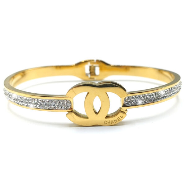 Chanel-inspired Austrian-inspired gold-plated bracelet