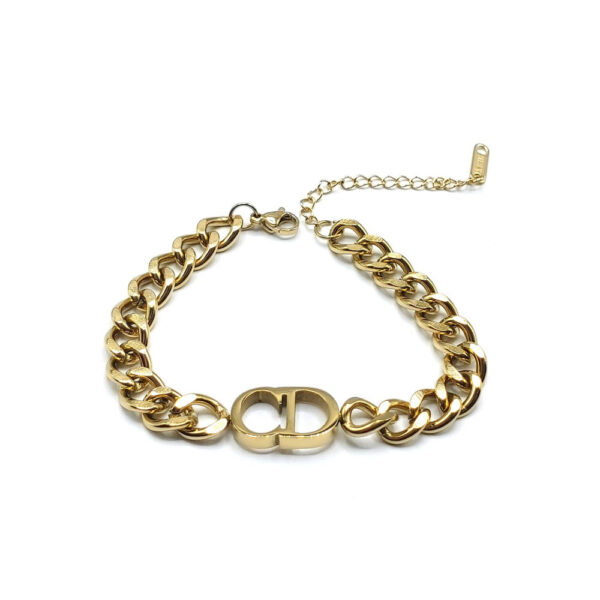 Dior Inspired Design Gold-Inspired Chain Tracker Bracelet - Gold